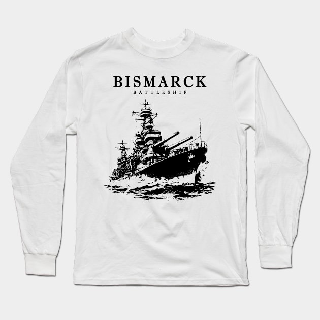 Bismarck Battleship Vintage Long Sleeve T-Shirt by Amor13Fati